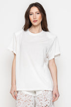 T-Shirt Donna Oversize con Spalline Strutturate