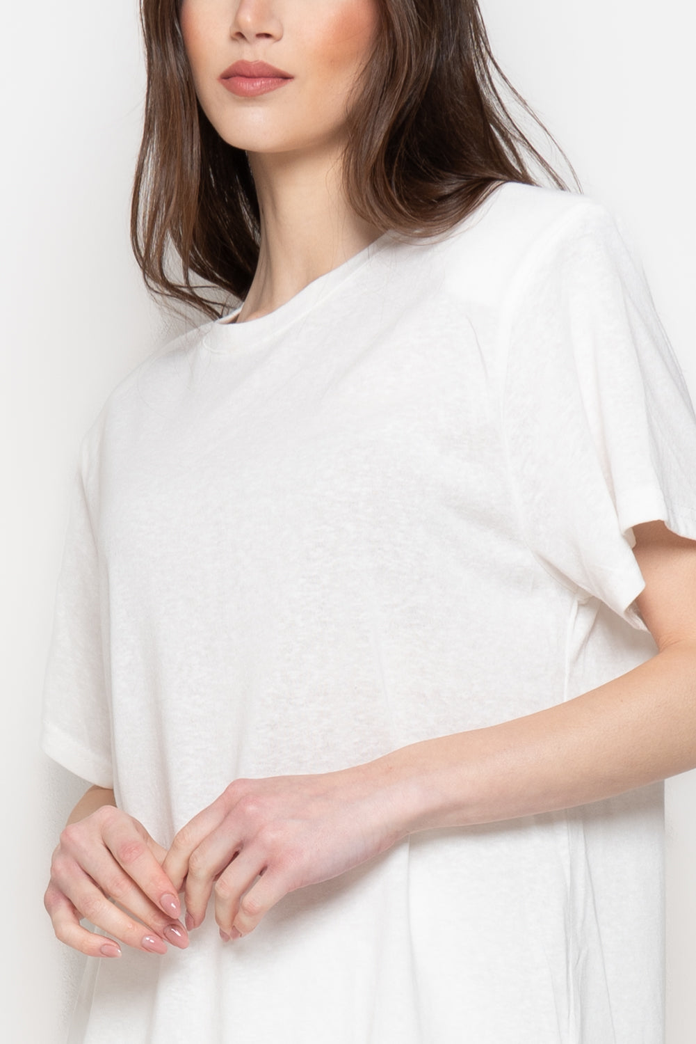 T-Shirt Donna Oversize con Spalline Strutturate