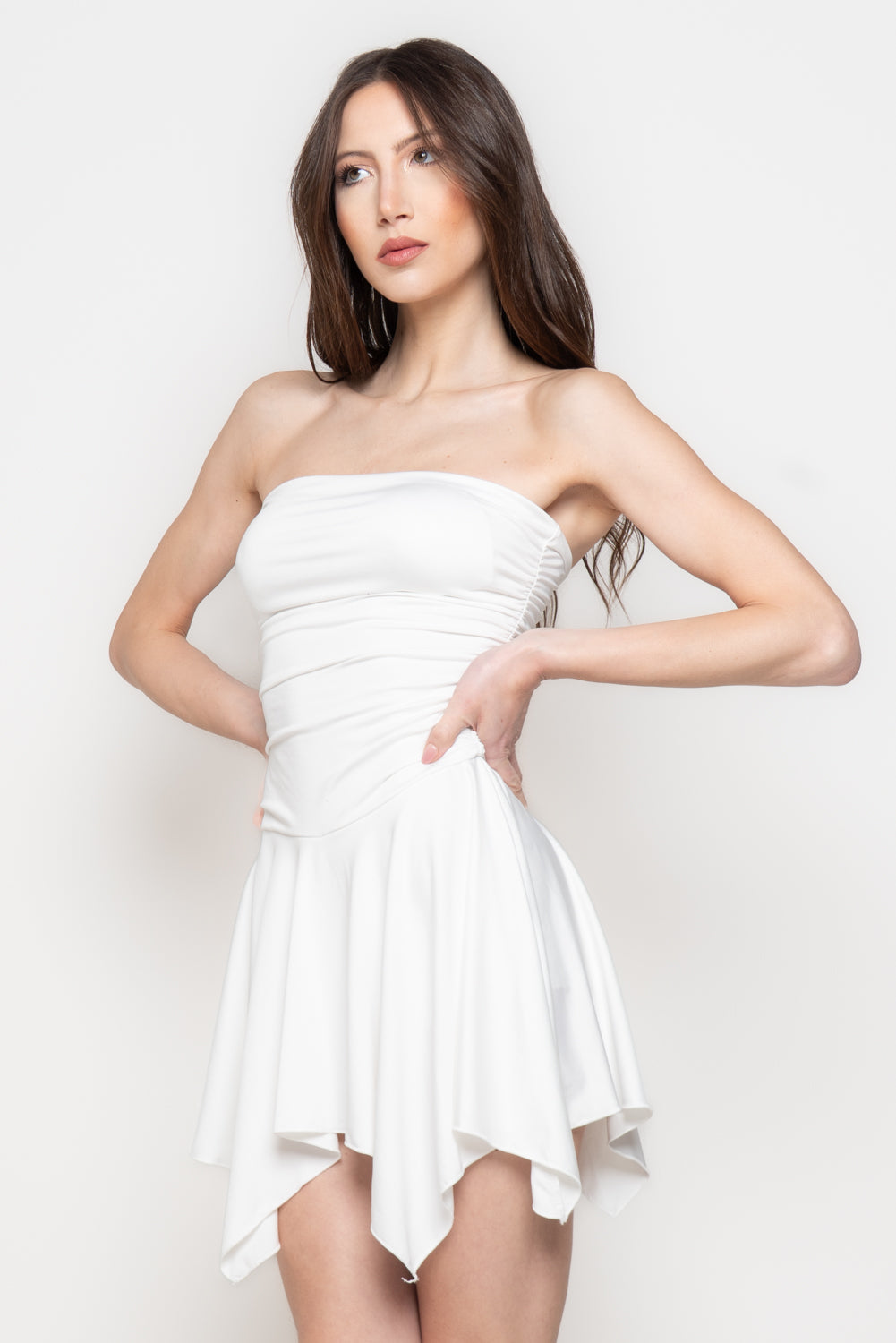 Miniabito Donna Fascia con Gonna Asimmetrica
