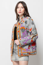 Giacca Ricamata Donna - Floreale Multicolor Boho Elegante