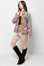 Giacca Ricamata Donna - Floreale Multicolor Boho Elegante