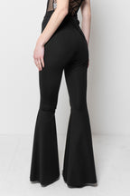 Pantaloni Donna a Zampa Neri - Flare Pants Eleganti Vita Alta