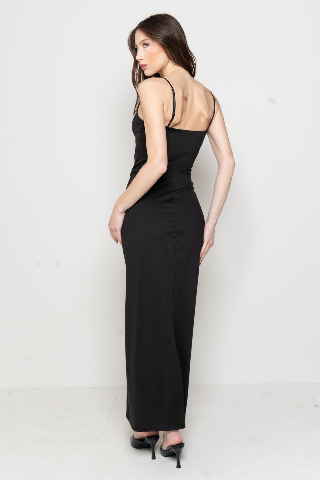 Abito Lungo Drappeggiato con Corsetto
