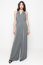 Tuta Palazzo Halter con Schiena Scoperta e Lurex