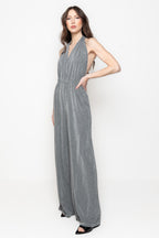 Tuta Palazzo Halter con Schiena Scoperta e Lurex