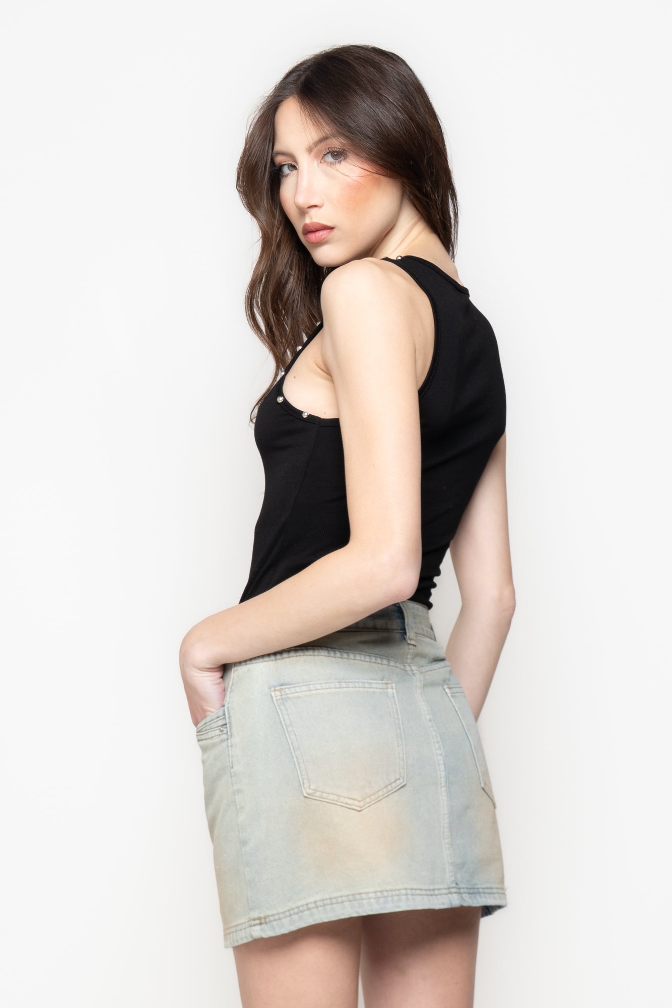 Gonna Mini Denim Vintage
