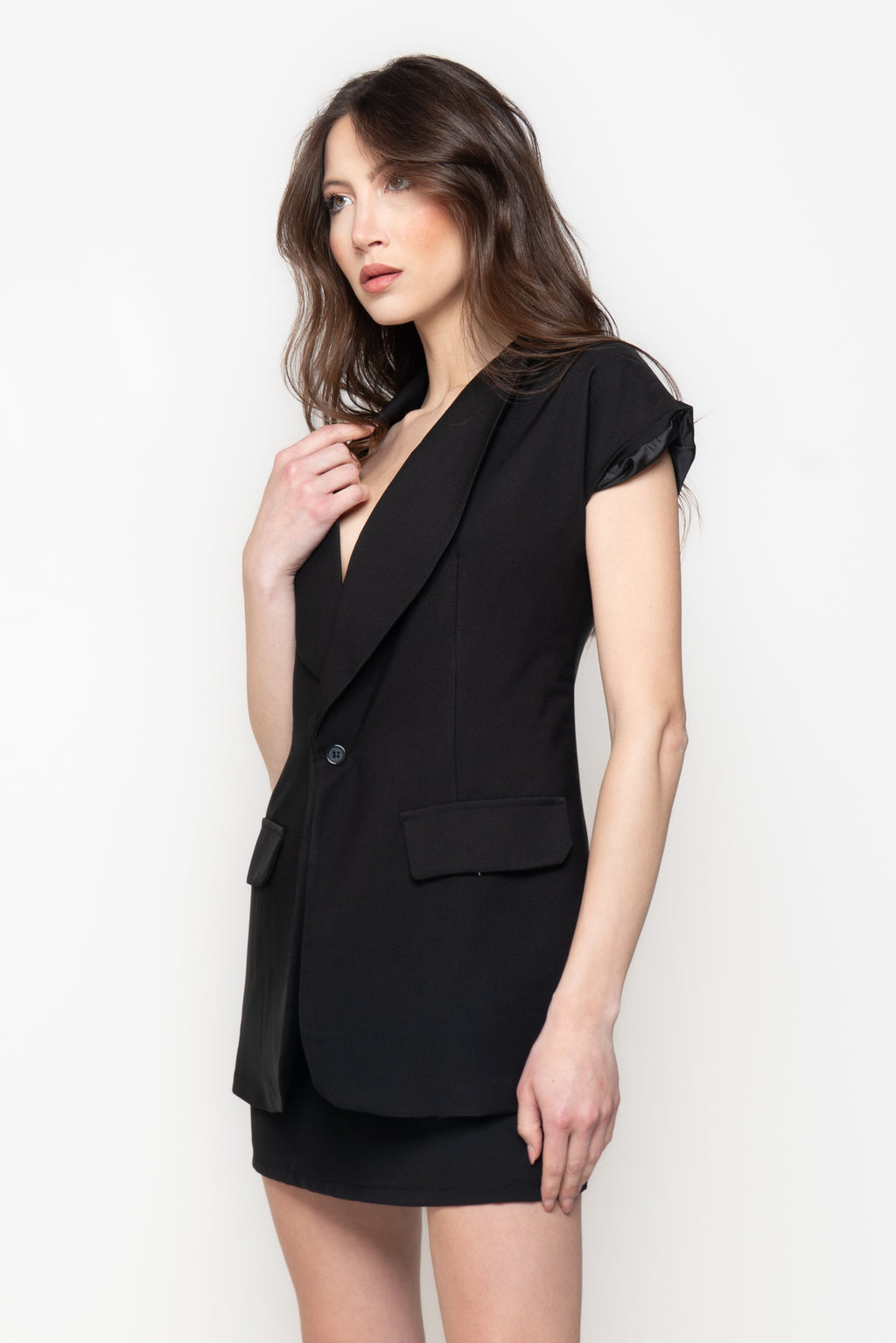 Gilet Blazer con Rever Ampio