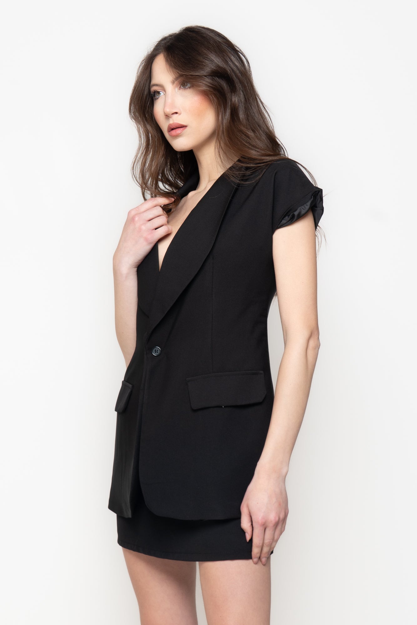 Gilet Blazer con Rever Ampio
