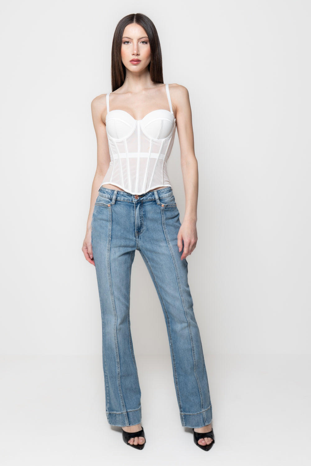 Corpetto Bianco Stile Corsetto