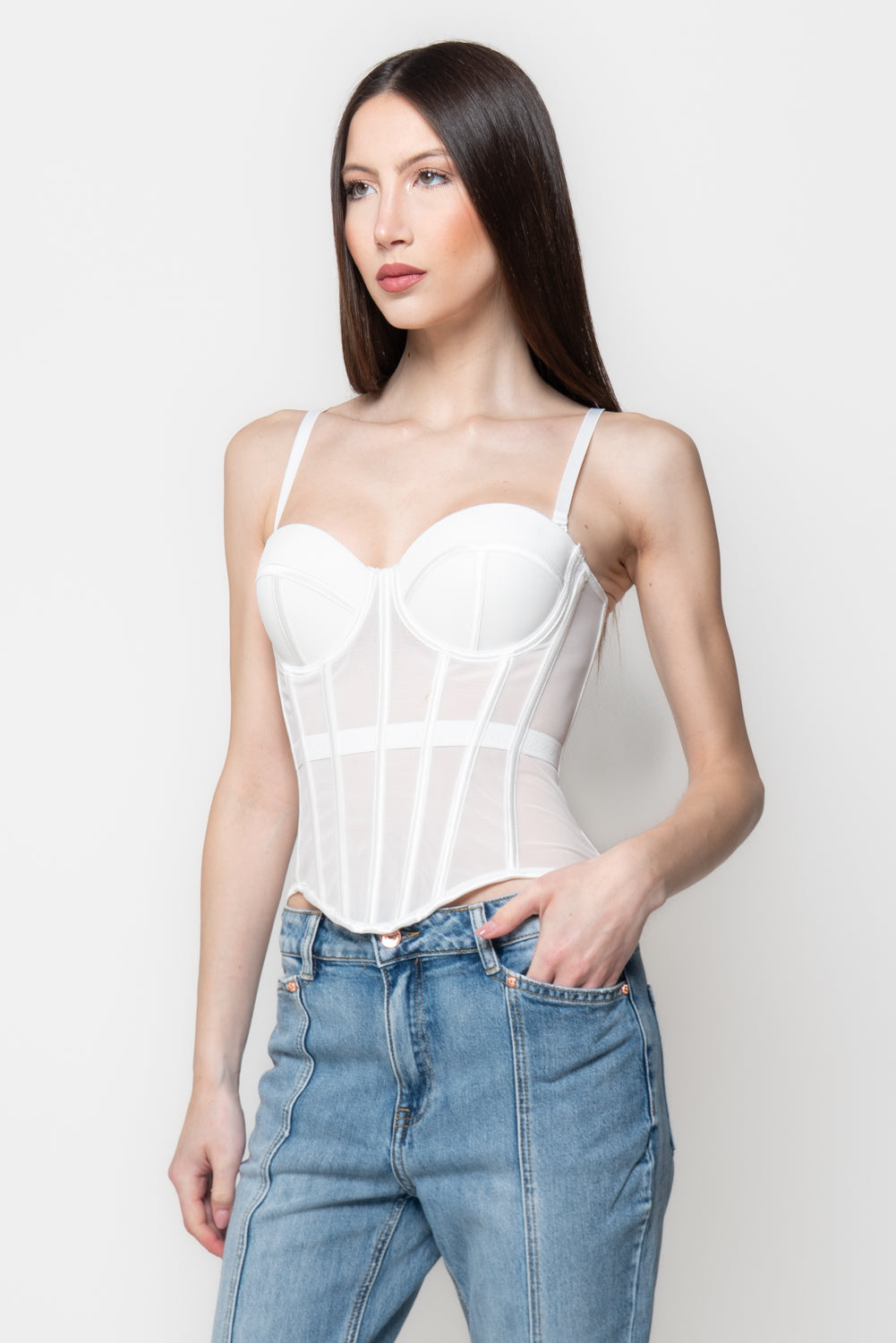 Corpetto Bianco Stile Corsetto