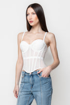 Corpetto Bianco Stile Corsetto