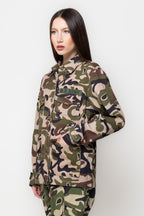 Giacca Donna Stile Militare Camouflage con Tasche Utility
