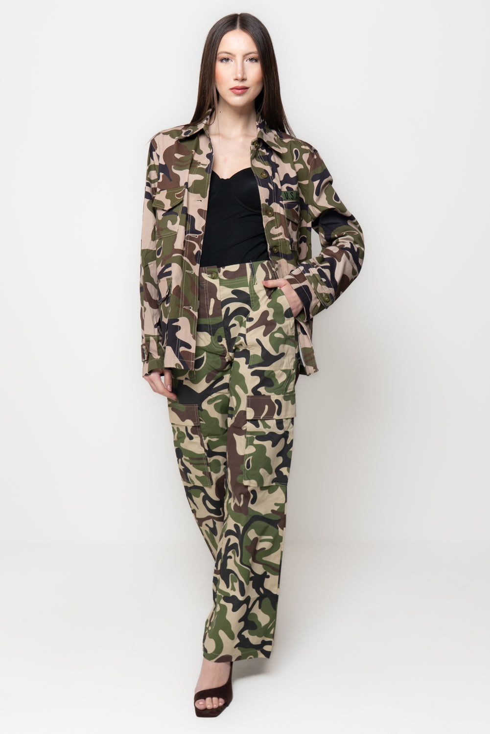 Pantalone Donna Camouflage Cargo Immagine principale del prodotto