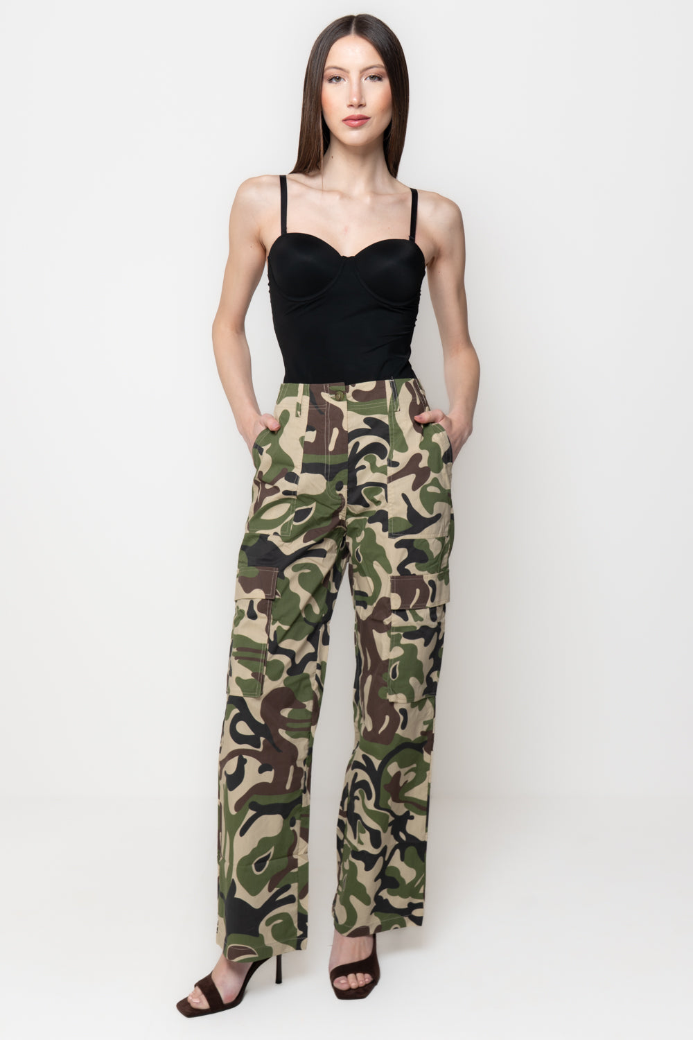 Pantalone Donna Camouflage Cargo Immagine secondaria del prodotto