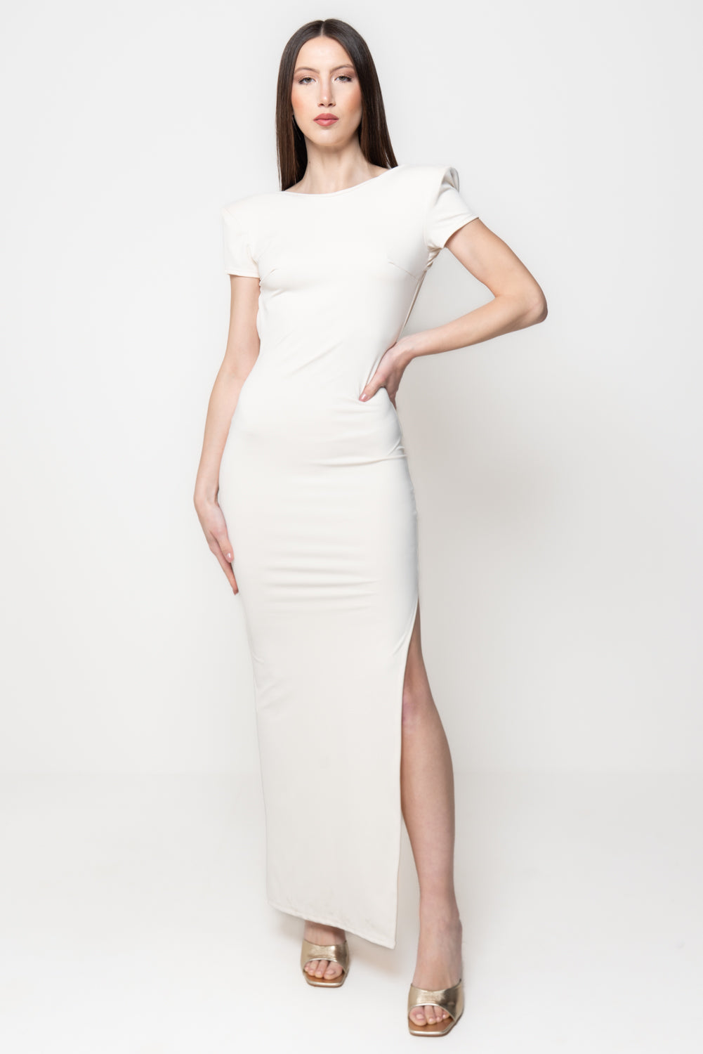 Abito Lungo Elegante con Spacco