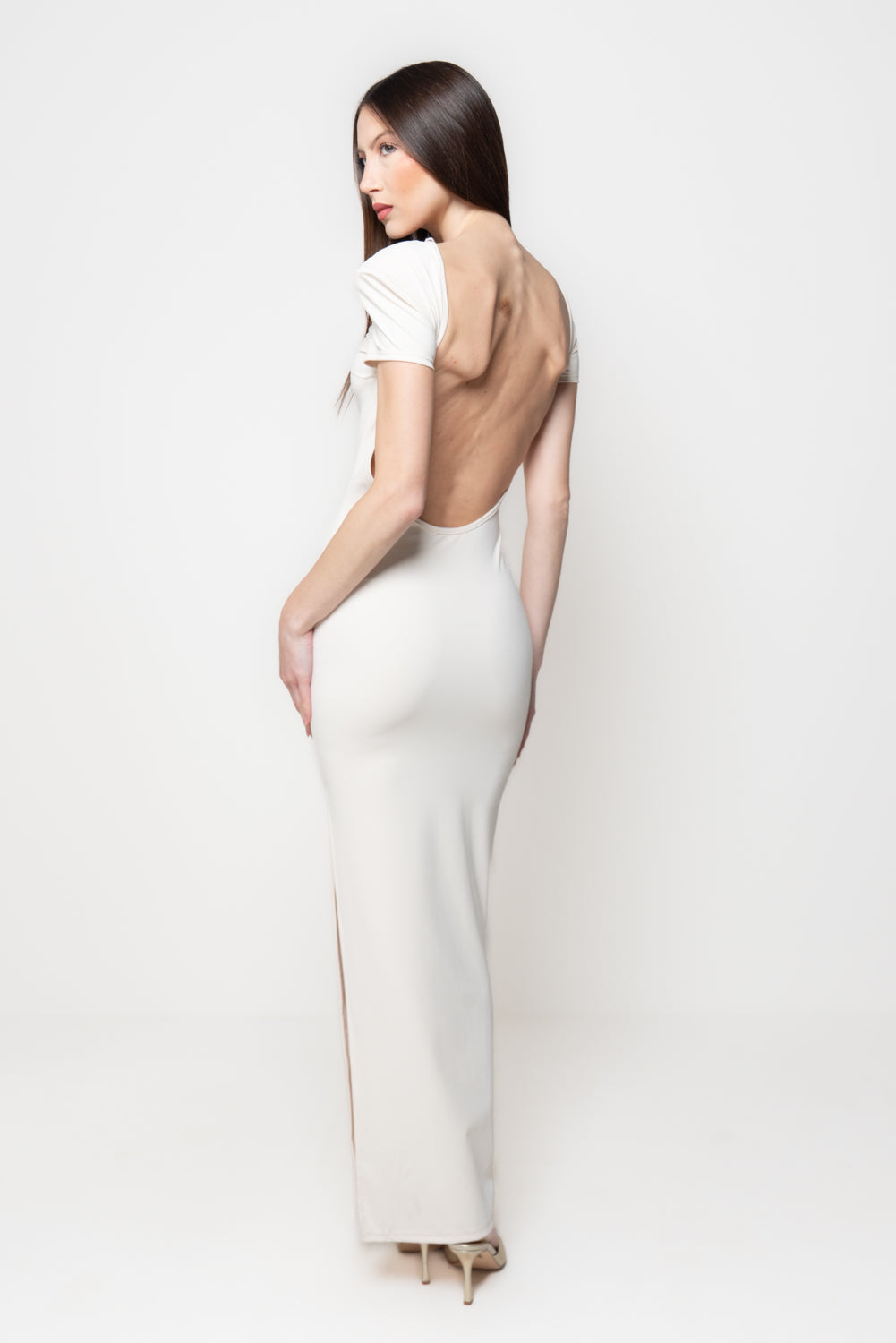 Abito Lungo Elegante con Spacco