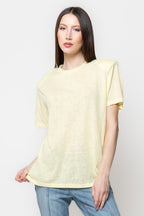 T-Shirt Donna Nera con Spalline Strutturate Oversize