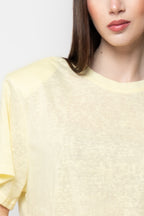 T-Shirt Donna Nera con Spalline Strutturate Oversize