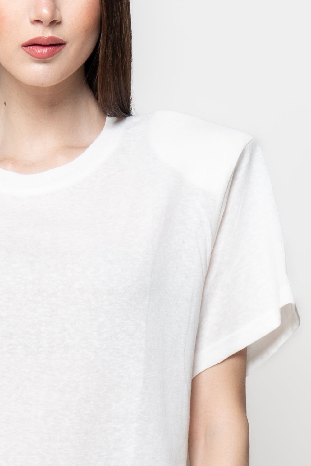 T-Shirt Donna Nera con Spalline Strutturate Oversize