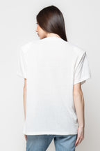 T-Shirt Donna Nera con Spalline Strutturate Oversize