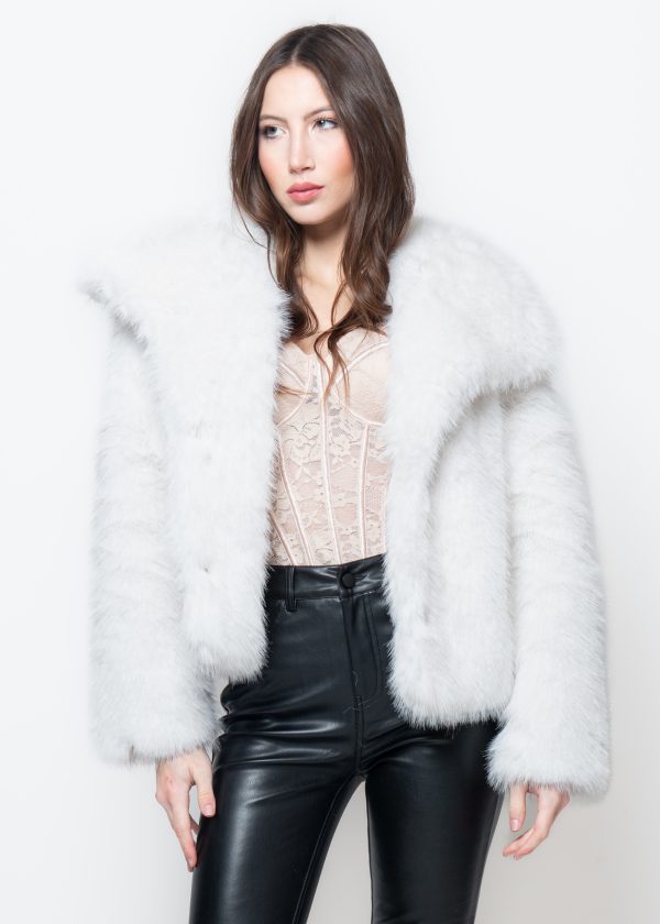 Giacca pelliccia nuvola glaciale