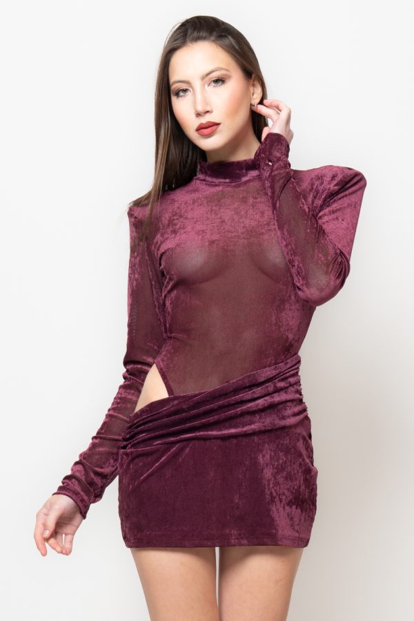 vestitino vertigine borgogna