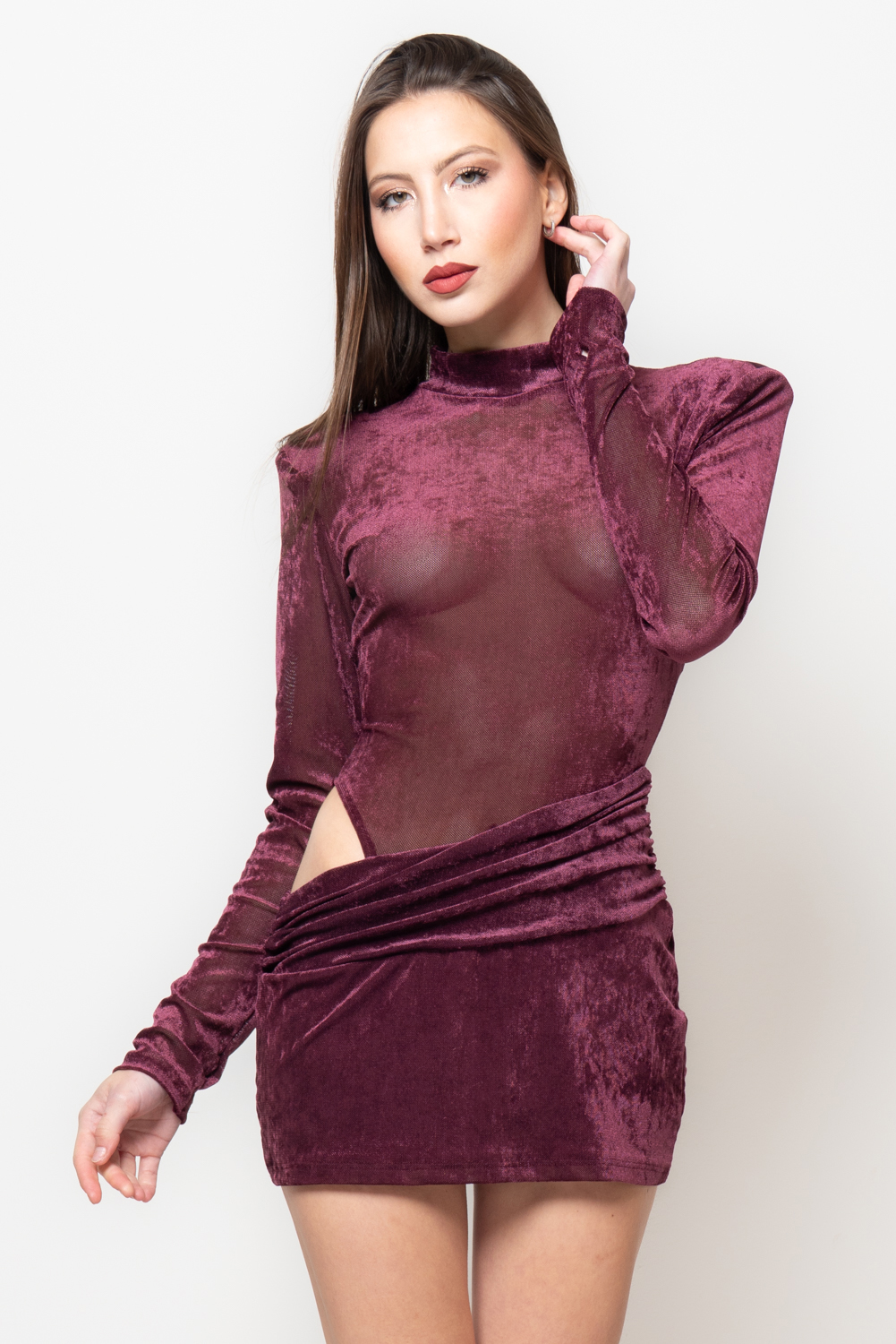 vestitino vertigine borgogna